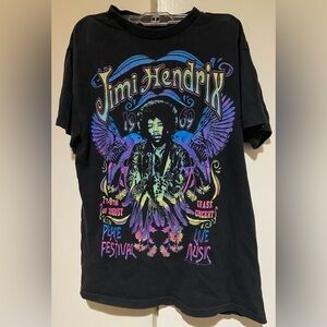 Karl Ferris Collection Jimi Hendrix Blacklight Black T-Shirt